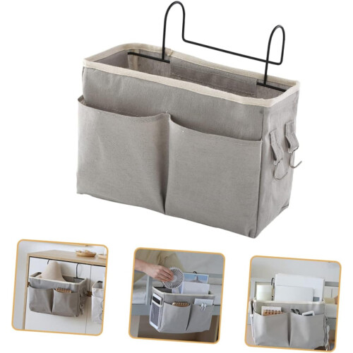 Bedside Storage Organizer with Pockets, NoDrill Hanging Basket for Bedroom and Cribs 2
