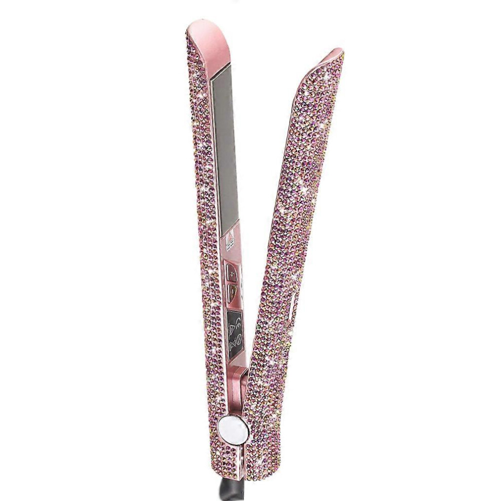 Kikidex (As Show, Style395) Professional Straightener And Curler, Dorisilk Titanium Flat Iron Diamond Straightener, 2 In 1 Straight Curler