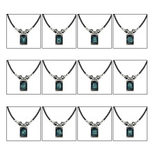 Ensemble de bijoux astrologiques haut de gamme en métal, fabriqués à la main, représentant les constellations du zodiaque pour hommes et femmes,