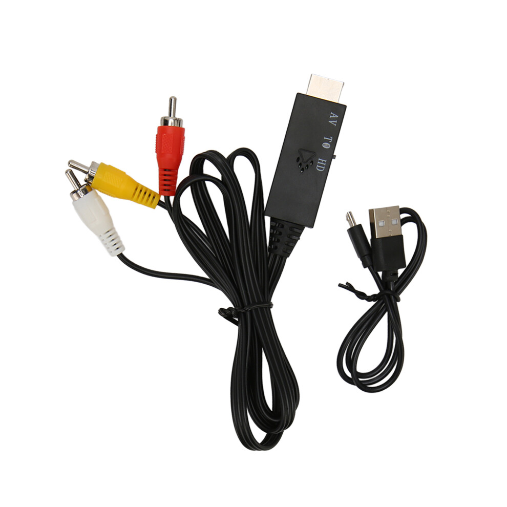 Stereo Av Cable Male Rca To Hdmi Converter Adapter Component Composite Av Audio Video Cable Converter With Usb Power Cable Supports 5V Power Source 9420858934080