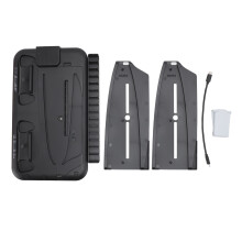 Stazione di raffreddamento per console PS5, caricabatterie per controller con indicatori LED, altezza regolabile, design multifunzionale, porte di