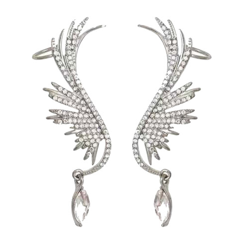 Σκουλαρίκια Feather Ear Crawler, σκουλαρίκια Boho Wing Climber με εξαιρετική δεξιοτεχνία και 1