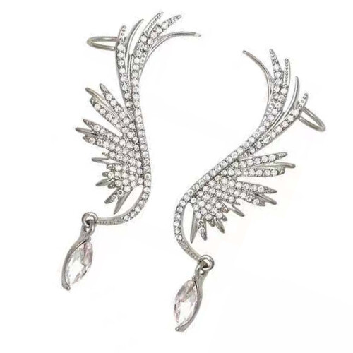 Σκουλαρίκια Feather Ear Crawler, σκουλαρίκια Boho Wing Climber με εξαιρετική δεξιοτεχνία και 2