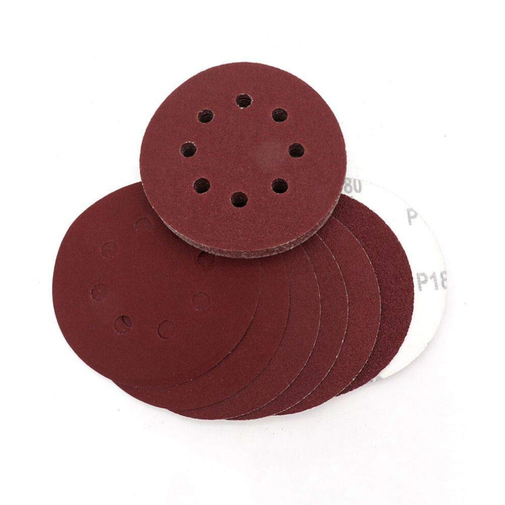 Sanding Sheets 20Pcs 5 Inch 125Mm, 8Hole Hookandloop Red Aluminum Oxide, 601200 Grits For Sanding And Polishing 9189345659997