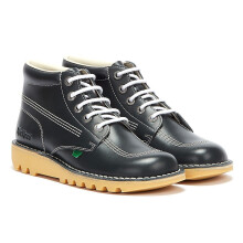 (UK 8) Kickers Mens Kick Hi Core Navy/Natural Leather Boots