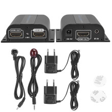 HDMI-extender Full HD 1080P HDMI via Ethernet EDID-kopieerfunctie Plug and Play Hoge compatibiliteit Ongecomprimeerde transmissie Warmteafvoerpoorten