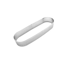 6PCS Stainless Steel Oval Perforated Tart Rings for Even Baking and Professional Pastry Molds