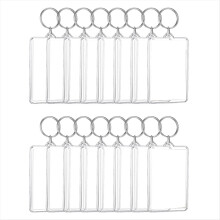 16 Acryl-Fotorahmen-Schlüsselanhänger-Einsätze, Rohlinge für DIY-Bastelarbeiten, 2,2 x 3 Zoll