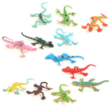Lagartixa pequena de plástico, réplica realista, decoração, brinquedo infantil, 12 peças