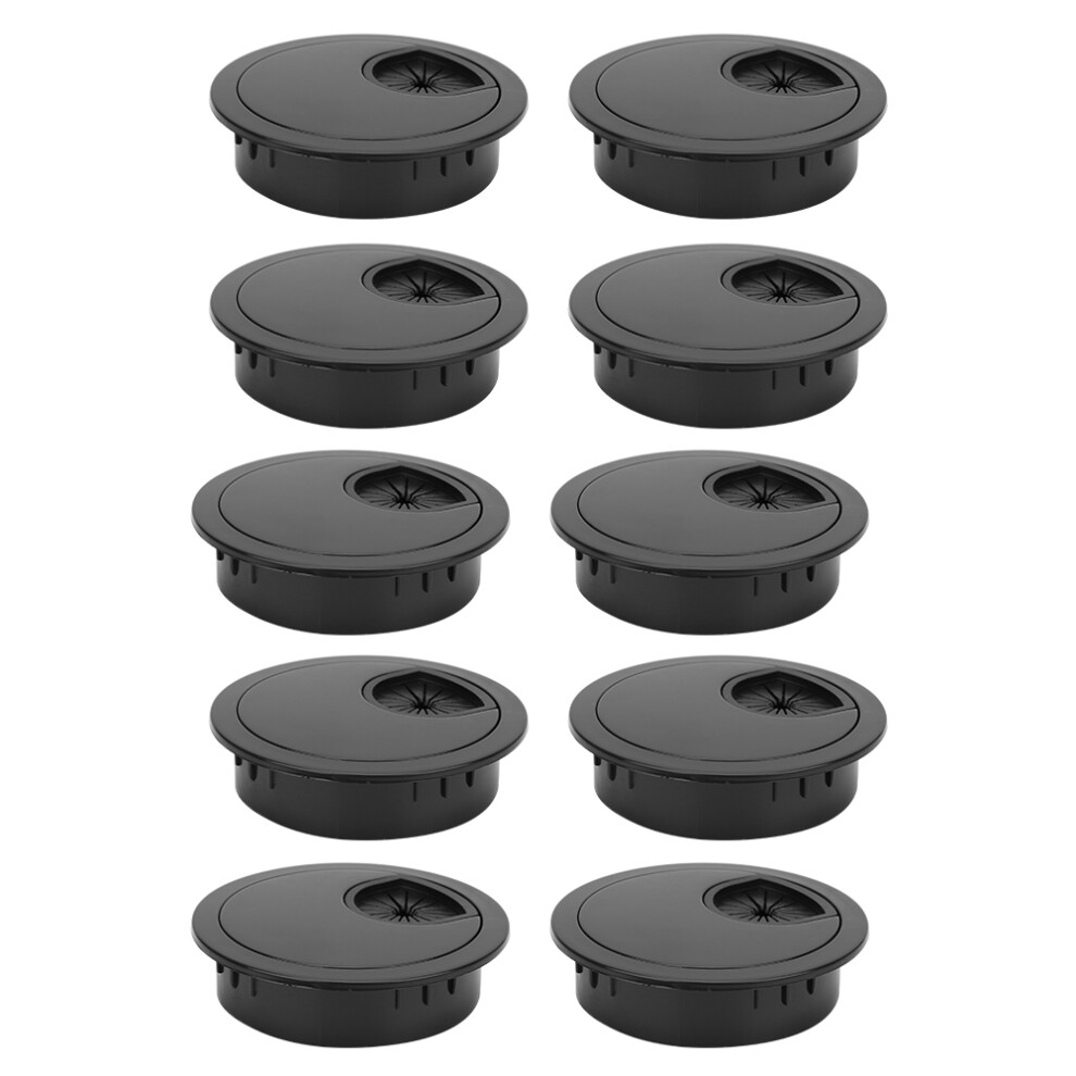 Effortless Desk Style: Zinc Alloy Desk Grommets, Bright Black Surface For Seamless Cable Management (Matte Black Finish) 9198585335370