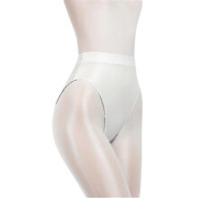 (XL, White) Women High Waist Satin Knickers Briefs Comfy Underwear Panties