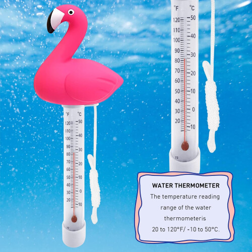 Floating Water Thermometer, Pool Thermometer with String, Shatterproof 1