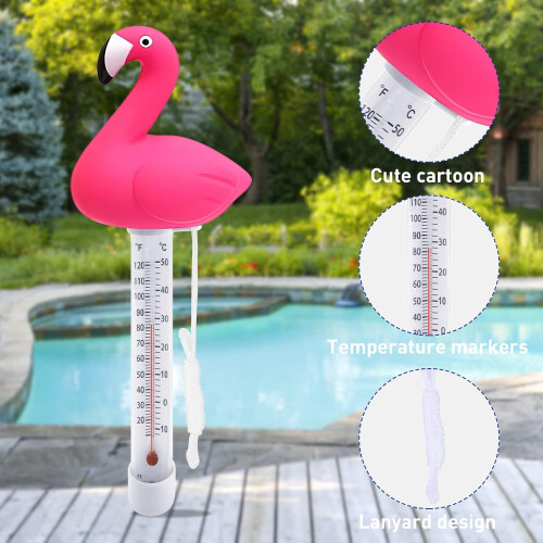 Floating Water Thermometer, Pool Thermometer with String, Shatterproof 2