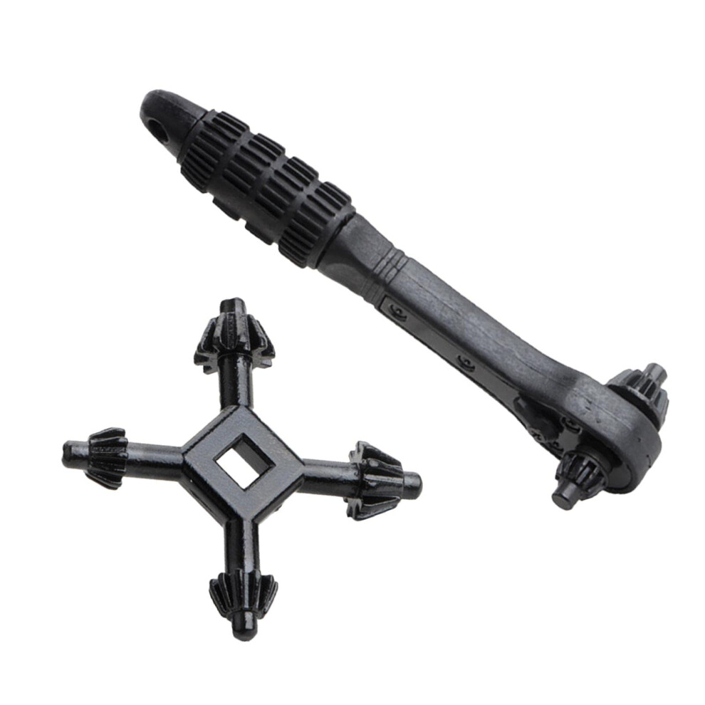 4 Way Drill Press Chuck Key Black 15 X 5 Cm, Ratchet Spanner, 4 Way Chuck Key, Compatible With Most Drill Chucks 9001264076030