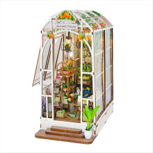 Boekenhoek Kit DIY Miniatuurhuis met LED-licht Boekenhoek Boekenplank Inzetstuk Decoratie Houten Boekensteun Knutsel Hobby