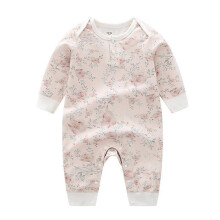 (90 cm (21-27 catty), Rose 1) Baby autumn jumpsuit ins style baby clothes baby spring and autumn boneless crawling clothes