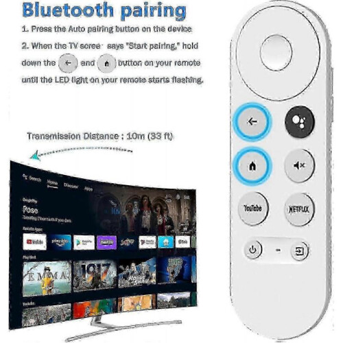 Google Chromecast 4K TV with Bluetooth Voice Remote - Snow White | Netflix & 2