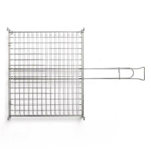 MasterCook Stainless Steel Folding Cooking Grate for Wood Grill, Fireplace and BBQ Accessories for Grill, Fish, Grill, High Temperature Resistant