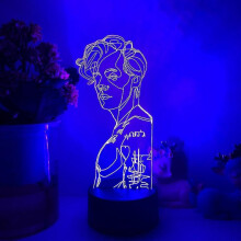 (D) Shxx 3d Night Light With Touch Remote Control 3d Illusion Lamp Children's Bedroom Decorative Anime Desk Lamp B091-230