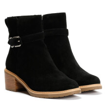 (, ) TOMS Hailey Buckle Suede Women's Black Boots