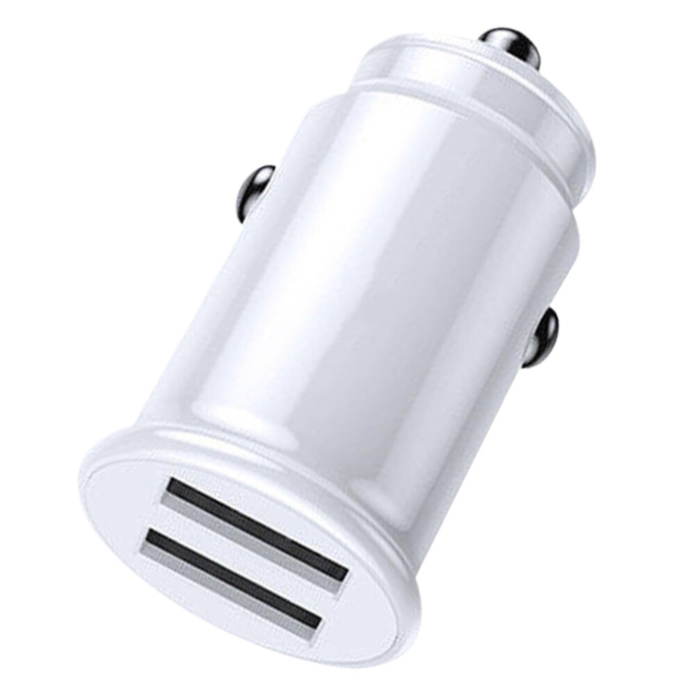 Car Phone Charger Dual Usb Car Adapter 3.1A Fast Charging 2 Ports White 9189345661129