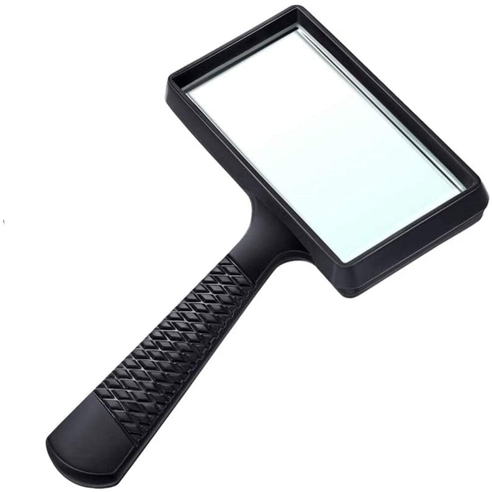 5X Rectangular Magnifying Glass Handheld Magnifier for Reading Books, Cards, Hobbies, and Fault Finding
