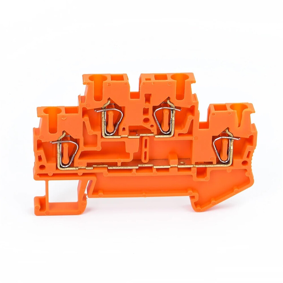 Din Rail Terminal Blocks Double Layer Spring Clamp Wire Connectors 2.5Mm For Conductors 10Pcs Orange 9119770786111
