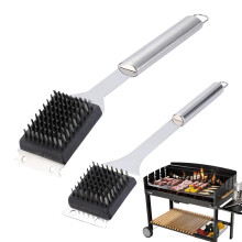 Grill Cleaning Brush with BBQ Grill Scraper, Stainless Steel Deep Cleaner Tool with Ergonomic Grip