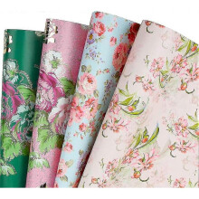 Wrapping Paper Roll Sheets Floral Design Perfect for Heilwiy Wedding,birthday Gift