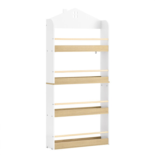 Bibliotecă copii SoBuy alb 60x15x130,5 cm