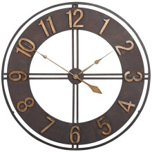 Outdoor Garden Wall Clock 23Inch WroughtIron Retro OpenFace Waterproof Outdoor Clock A (A)