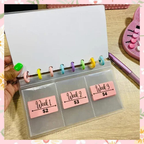 52 Week Savings Binder, Waterproof Budget Book with Cash Envelopes 2