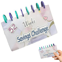 52 Week Savings Binder, Waterproof Budget Book with Cash Envelopes