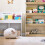 Bibliotecă copii SoBuy alb 60x15x130,5 cm 10