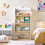 Bibliotecă copii SoBuy alb 60x15x130,5 cm 2