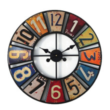Large Outdoor Garden Wall Clock, Round Antique Open Face Metal, Waterproof Outdoor Clock, Mute Quartz, 23In Diameter