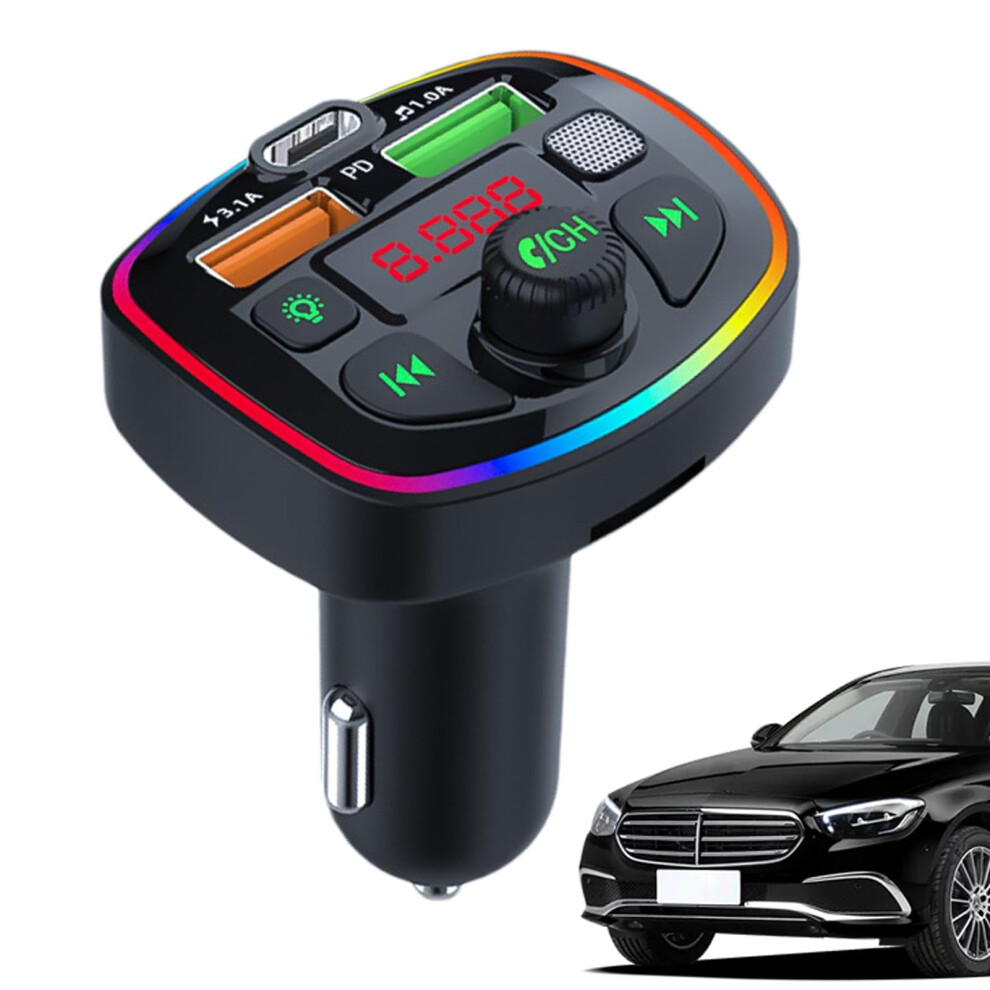 Fast Charging Car Charger With Typec Port, Led Fm Transmitter, Overcharge Protection Light 9426802906400