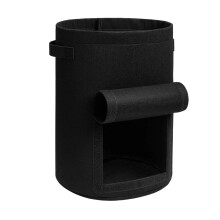 5/7/10 gallon fabric plant pots, planting bags for garden, vegetables(Black,7 Gallon)