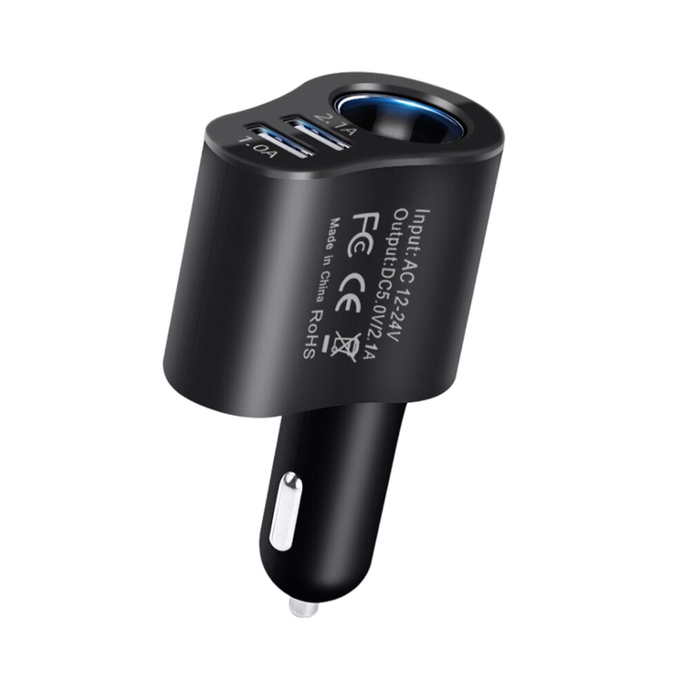 80W Dual Port Car Usb Charger 12V/24V Fast Charging Adapter For Smartphones And Dash Cam Black 9426802906424