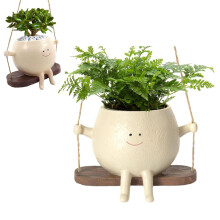 Hanging Flower Pots with Swing Face for Succulents Indoor Outdoor Decor