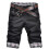 (L, Black) Men Plaid Patchwork Pockets Buttons Fifth Pants Loose Beach Shorts Tw 1
