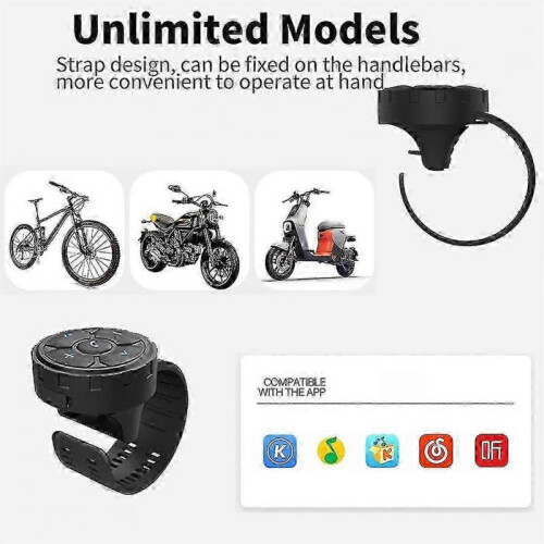 Black Silicone Strap Bluetooth-Compatible Multifunctional Easy Pairing Remote for Bikes and Cars 2