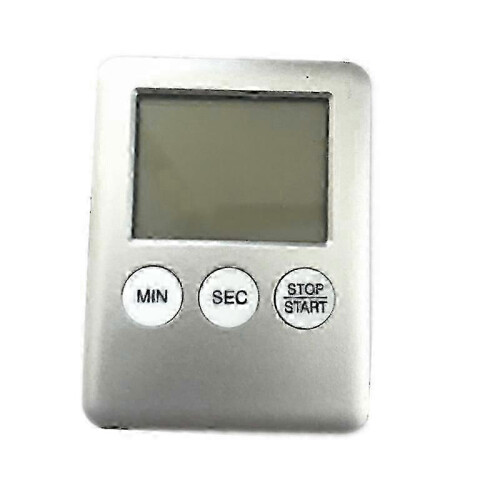 (silver) 5 Colors Thin LCD Digital Screen Kitchen Timer Square Cooking Count Up Countdown Alarm Magnet Clock 25-26