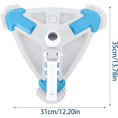 Weighted Triangular Pool Vacuum Head with Side Brushes for Walls and Corners Cleaning 1