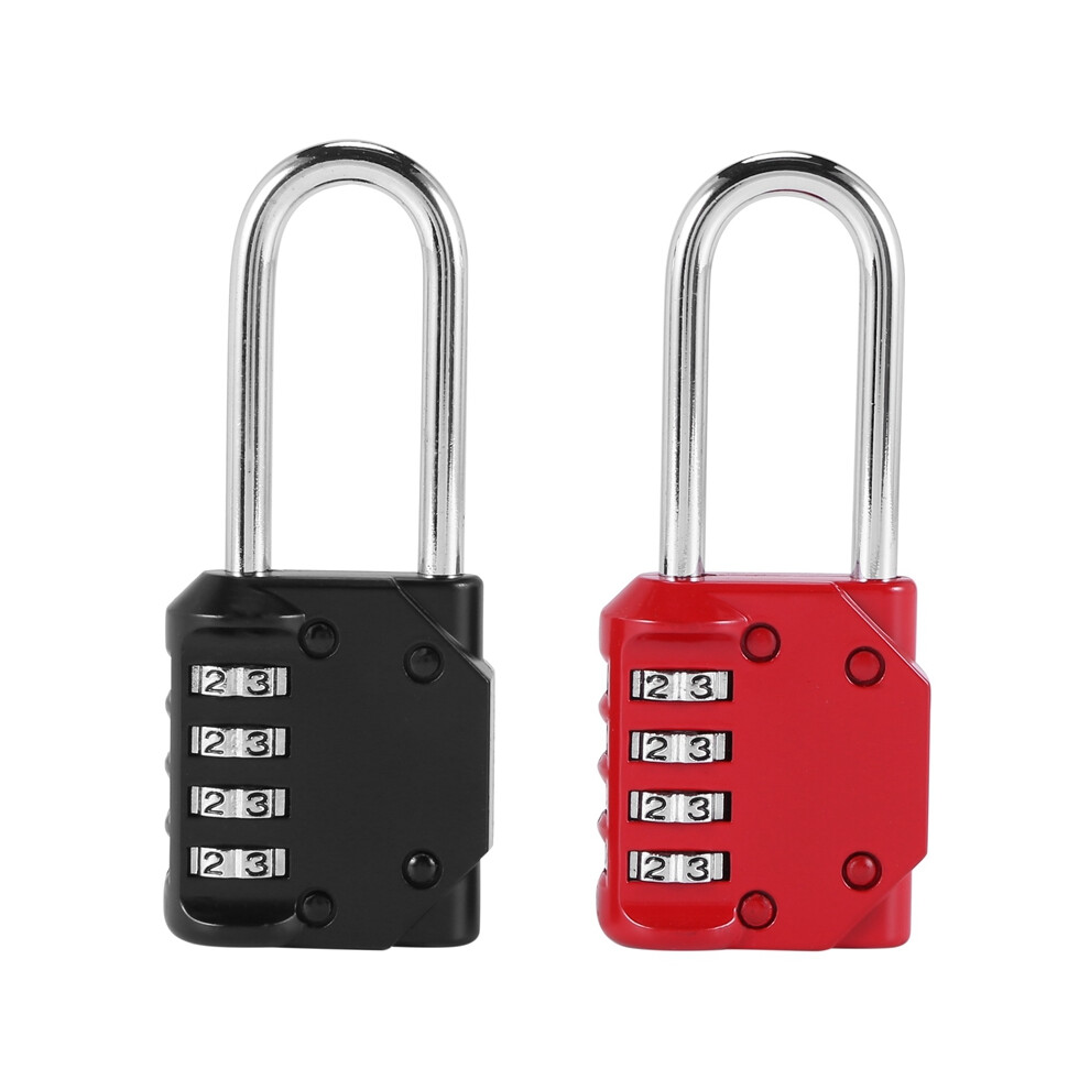 2 Pack Code Padlocks, 4 Digit Long Shackle Resettable Pad Lock For Outdoor Gate, Shed, Fence, Hasp Storage, Gym Locker 4852940183017
