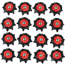 16pcs Outdoor Golf Shoe Spikes Screw Training Parts Soft Rubber for Golf Sports Shoes (red/black) Tw