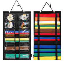 2 Pack Martial Arts Belt Organiser, Karate Belt Holder with Medal Holder