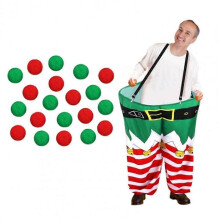 Christmas Pants Game Snowball Fight Santa Pants Snowball Fight Kit with 20 Fake Snowballs Christmas Party Toss Game Outdoor