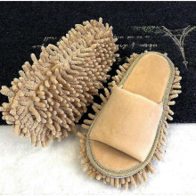 (35-38, Beige) Mop Slippers Lazy Floor Foot Socks Shoes Quick Polishing Cleaning Dust Slippers GuanGuan