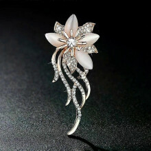 (XZ16) Exquisite Pink Lotus Flower Brooch Pins Women Girls Metal Plant Enamel Label Hat Cap Pins Suit Coat Japanese Fashion Accessories
